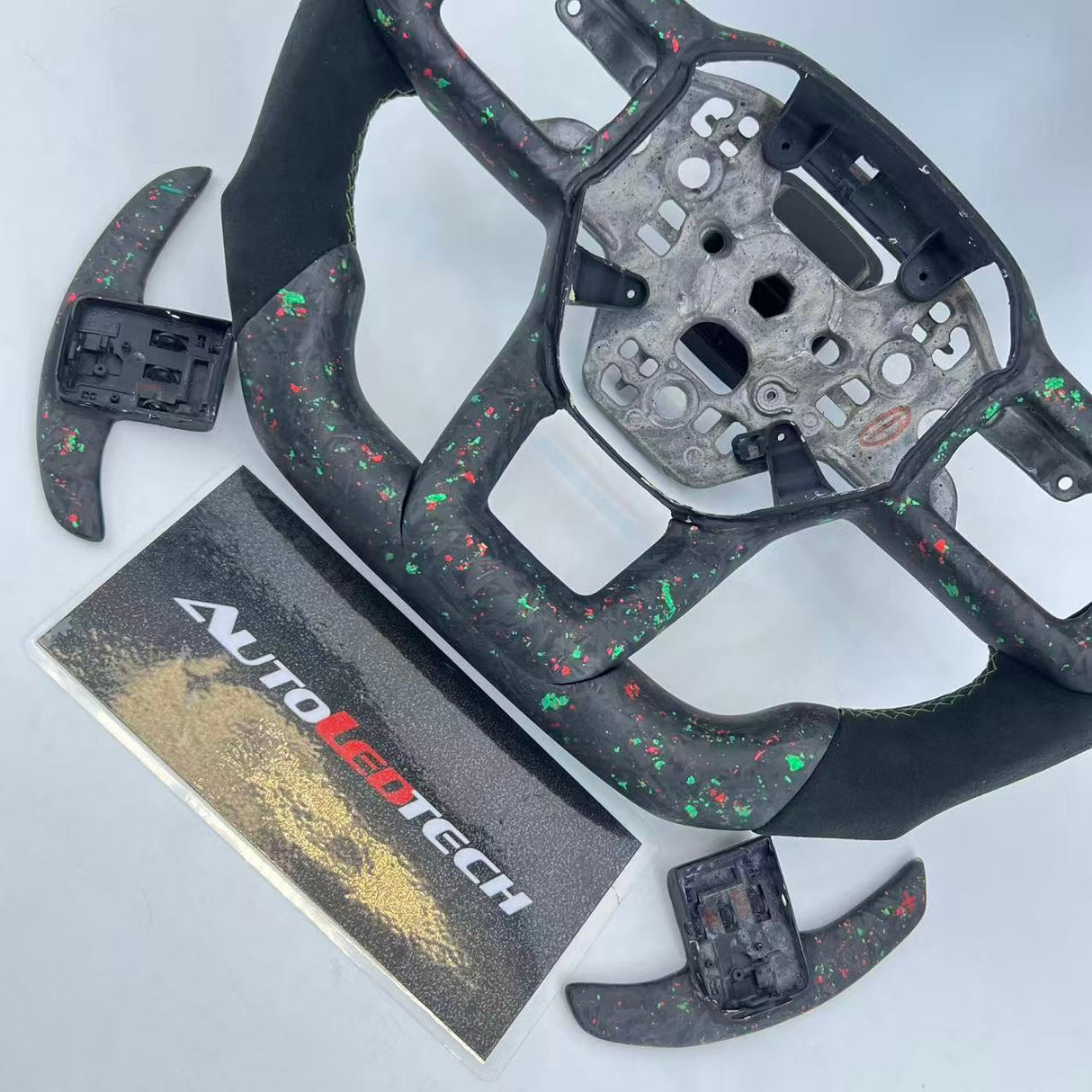 2024-2026+ Ford Mustang S650 Carbon Fiber LED Steering Wheel - AutoLEDTech.com