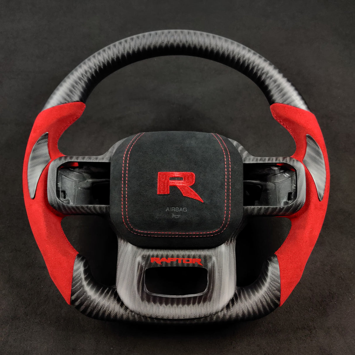 2021-2026+ Ford F150 & Raptor Custom Carbon Fiber LED Steering Wheel - AutoLEDTech.com