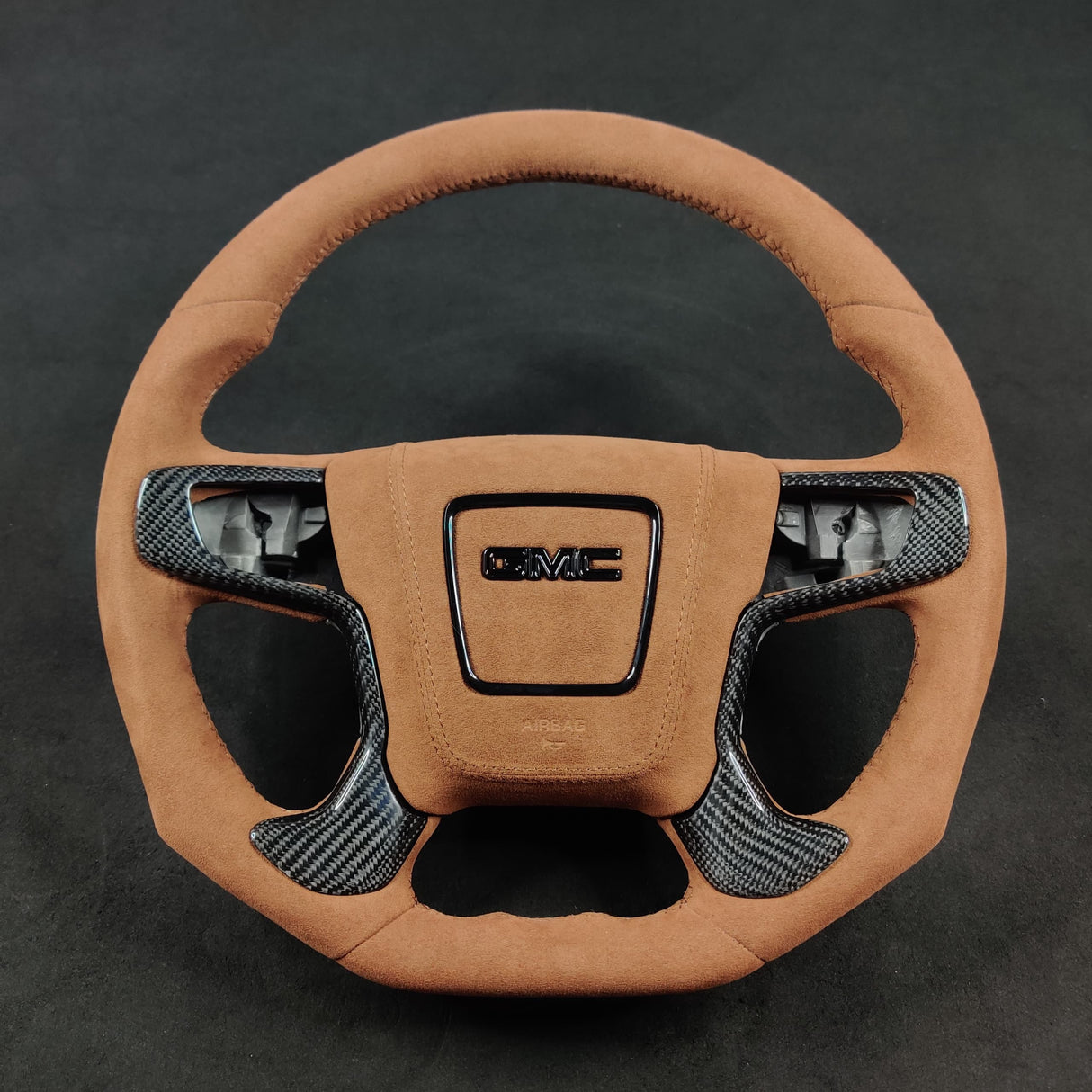 2014-2020 GMC Sierra Yukon Custom Carbon Fiber Steering Wheel - AutoLEDTech.com
