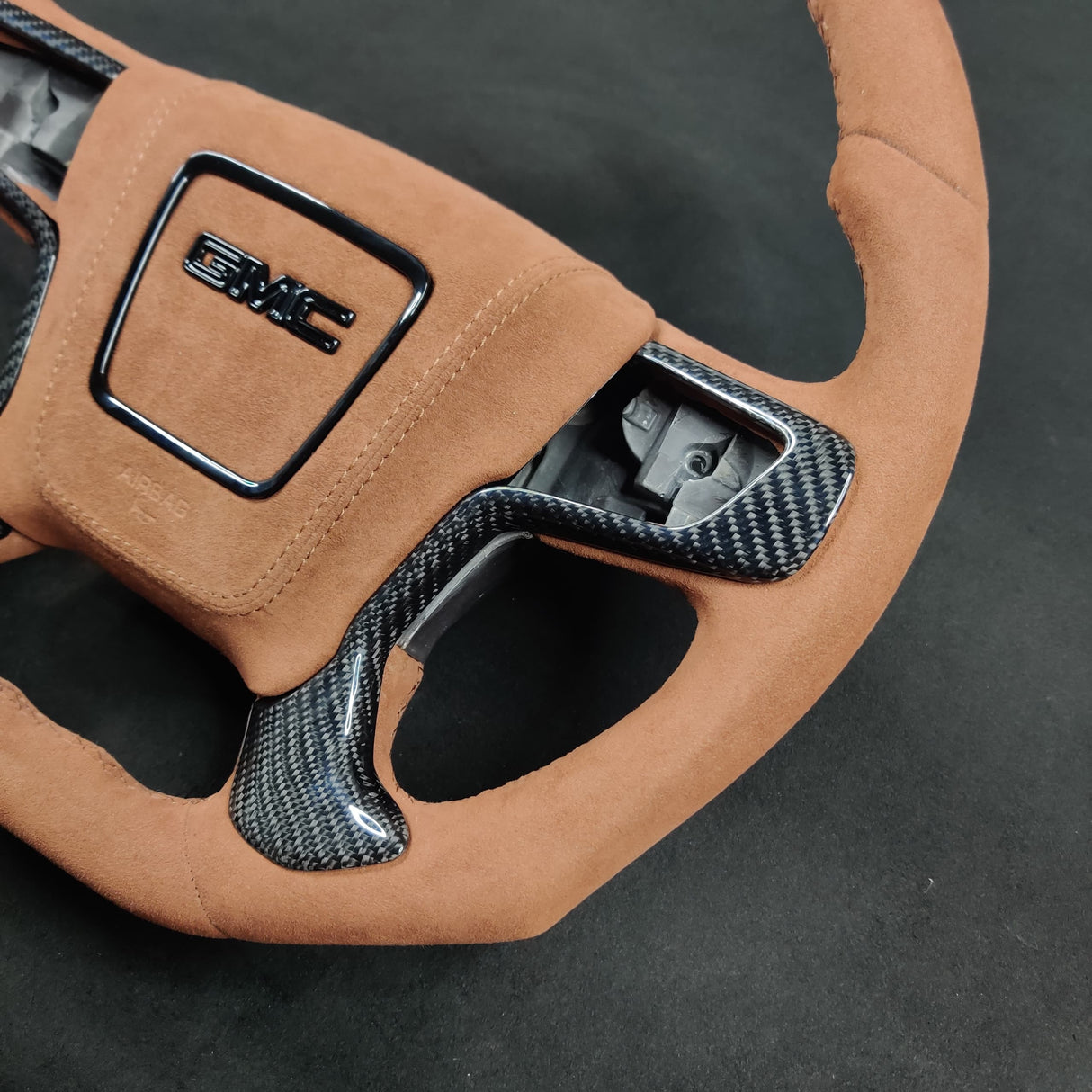 2014-2020 GMC Sierra Yukon Custom Carbon Fiber Steering Wheel - AutoLEDTech.com