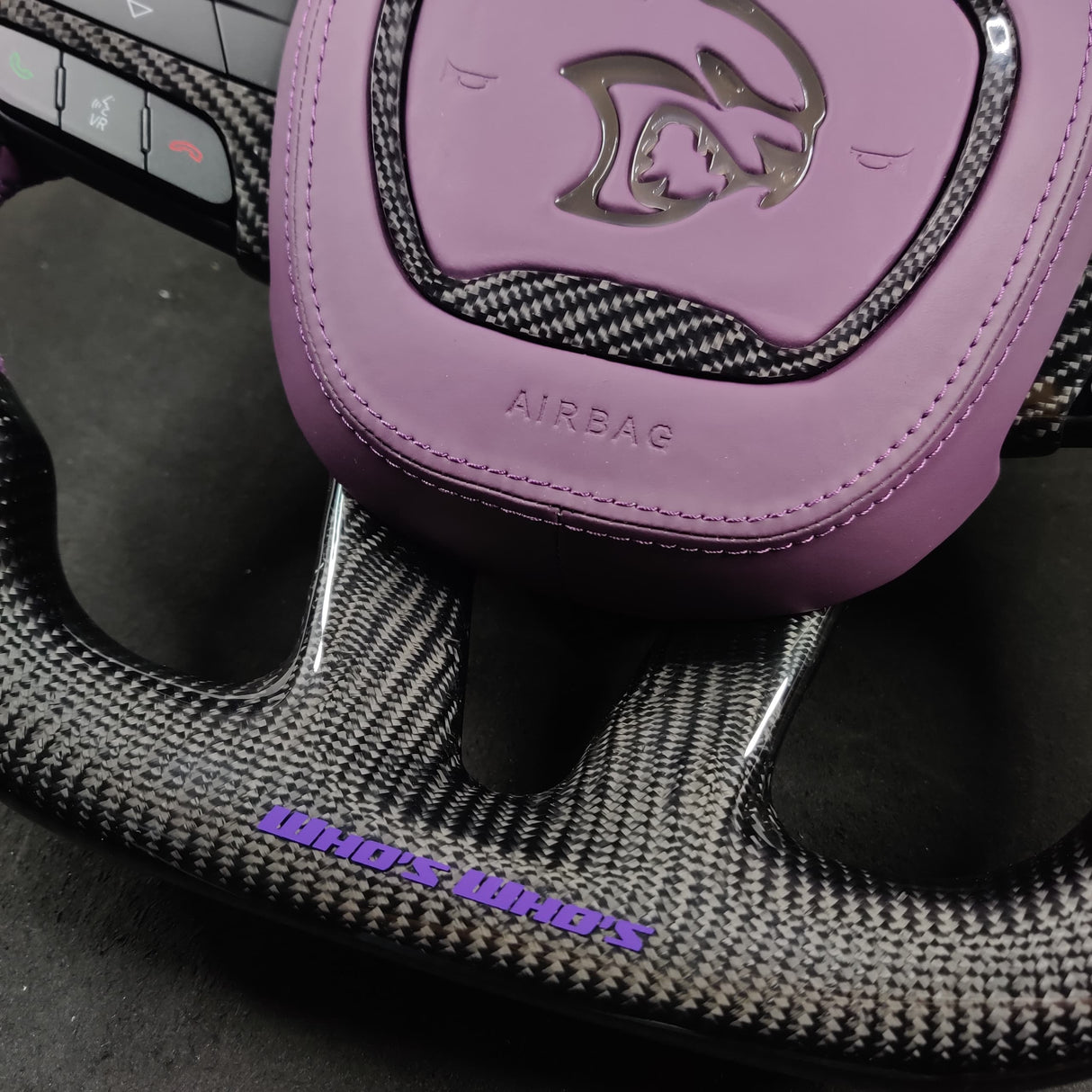 2015-2023 Dodge Charger Challenger Custom Carbon Fiber LED Steering Wheel - AutoLEDTech.com