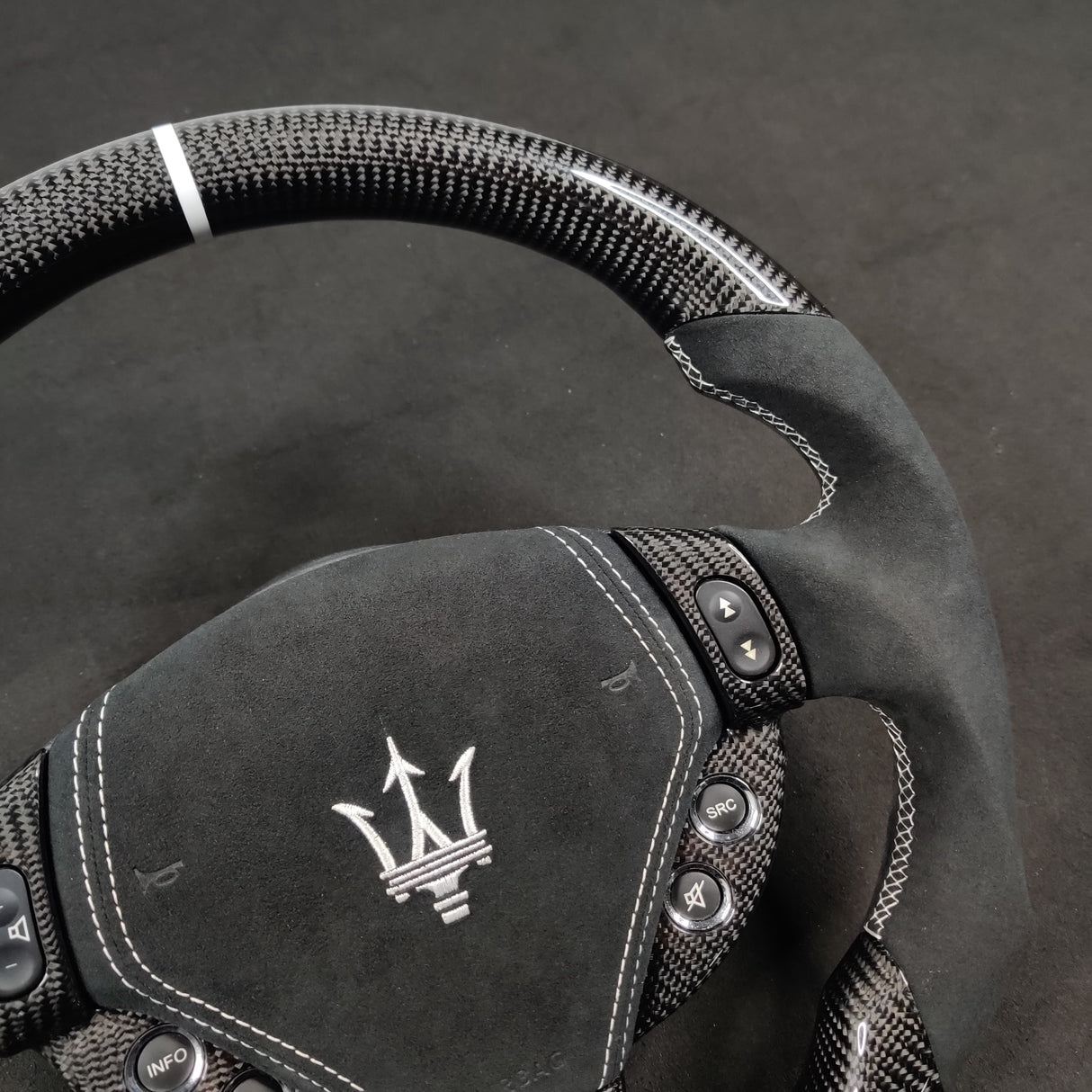 2008-2014 Maserati GranTurismo Custom Carbon Fiber Steering Wheel - AutoLEDTech.com