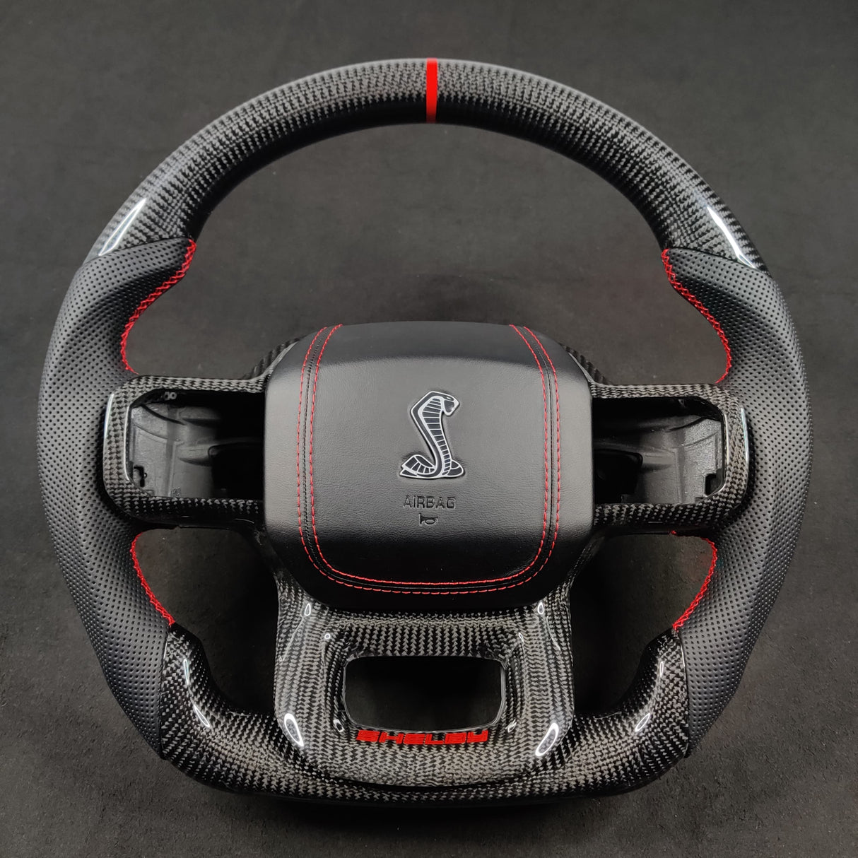 2021-2026+ Ford F150 & Raptor Custom Carbon Fiber LED Steering Wheel - AutoLEDTech.com
