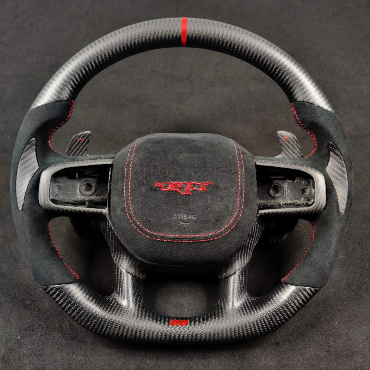 2021-2026+ Ram TRX 1500 Custom Carbon Fiber Steering Wheel - AutoLEDTech.com