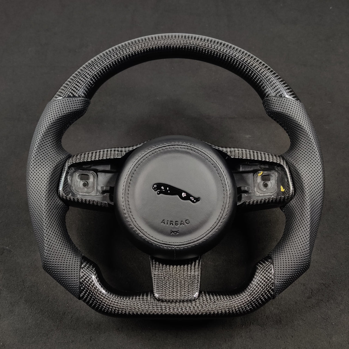 2014-2025 Jaguar F-Type F-Pace Custom Carbon Fiber Steering Wheel - AutoLEDTech.com