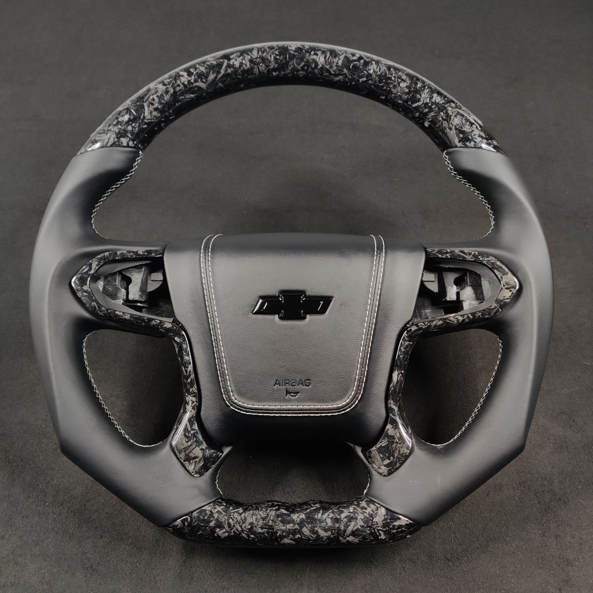 2014-2020 GMC Sierra Yukon Custom Carbon Fiber Steering Wheel - AutoLEDTech.com