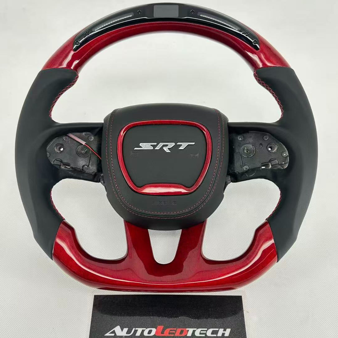 2015-2023 Dodge Charger Challenger Durango Red Honeycomb Carbon Fiber Steering Wheel - IN STOCK