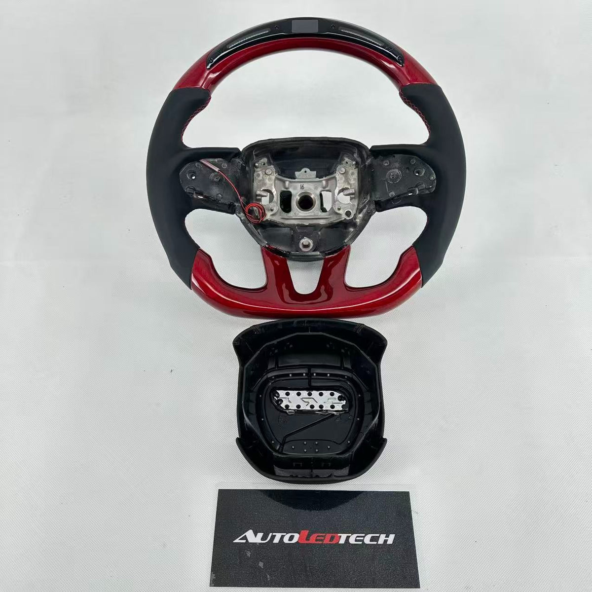 2015-2023 Dodge Charger Challenger Durango Red Honeycomb Carbon Fiber Steering Wheel - IN STOCK