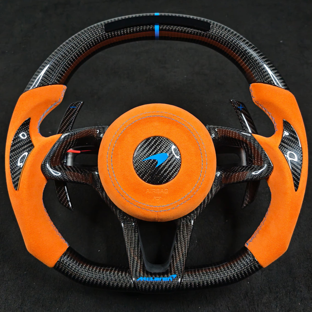 Mclaren 720S 765LT Custom Carbon Fiber Steering Wheel - AutoLEDTech.com