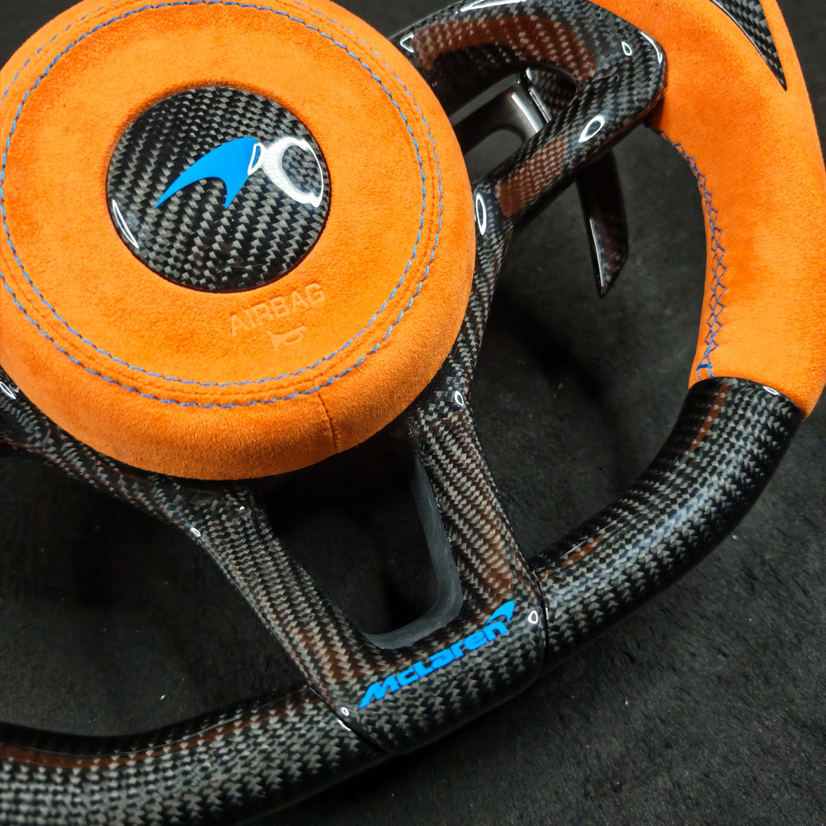 Mclaren 720S 765LT Custom Carbon Fiber Steering Wheel - AutoLEDTech.com