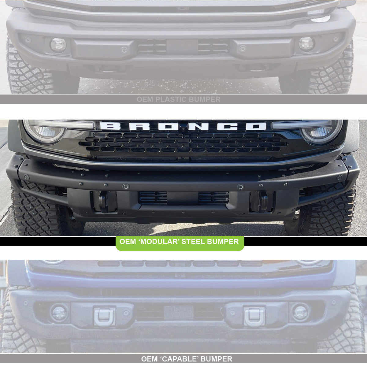 2021–2026+ Ford Bronco Baja Designs 6XL Linkable Modular Steel Bumper Light Kit