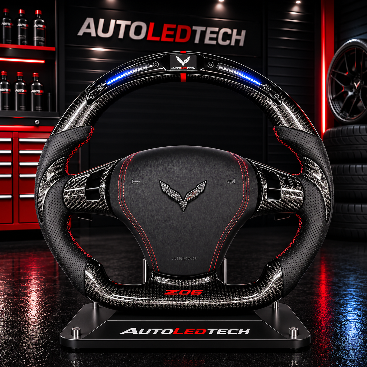 2006-2013 C6 Corvette Custom Carbon Fiber Steering Wheel - AutoLEDTech.com