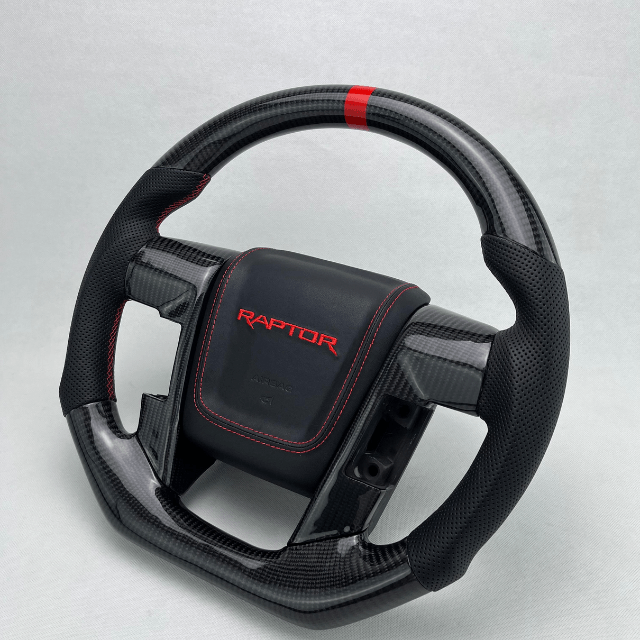 2009-2014 Ford Raptor & F150 Custom Carbon Fiber Steering Wheel w/ LED Display - AutoLEDTech.com