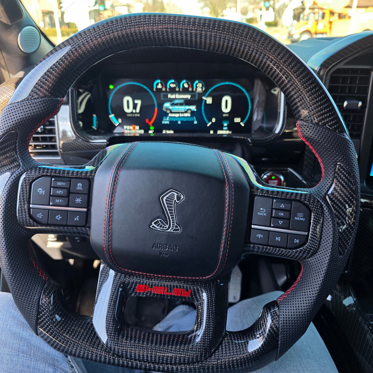 2021-2026+ Ford F150 & Raptor Custom Carbon Fiber LED Steering Wheel - AutoLEDTech.com