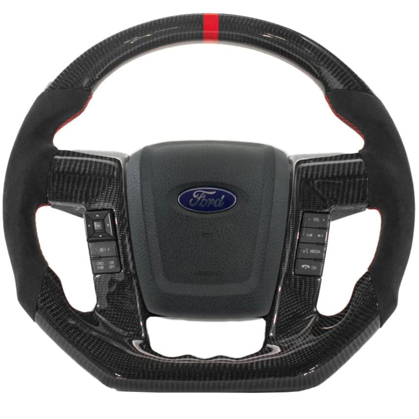 2009-2014 Ford Raptor & F150 Custom Carbon Fiber Steering Wheel w/ LED Display - AutoLEDTech.com