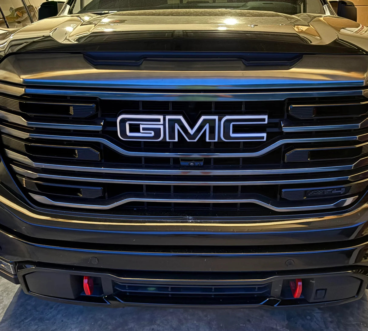 2019-2027 GMC Sierra Canyon Yukon White/Amber Illuminated LED Badge Emblem Logo - AutoLEDTech.com
