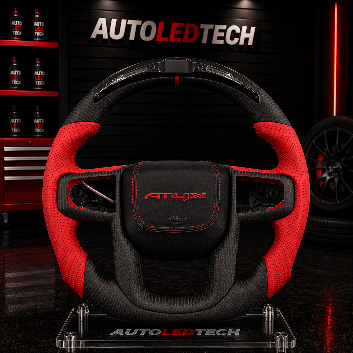 2020-2027+ GMC Sierra 1500 2500 HD Custom Carbon Fiber Steering Wheel - AutoLEDTech.com