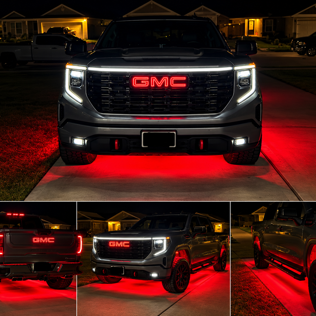 2022-2027+ GMC Sierra 1500 LED Grill Accent Light Bar Kit - AutoLEDTech.com