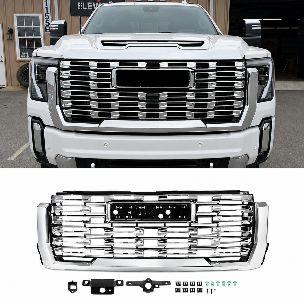 2024-2026+ GMC Sierra HD Painted AT4 Denali Grill - AutoLEDTech.com