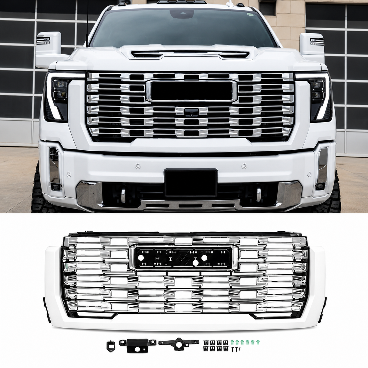 2024-2026+ GMC Sierra HD Painted AT4 Denali Grill - AutoLEDTech.com