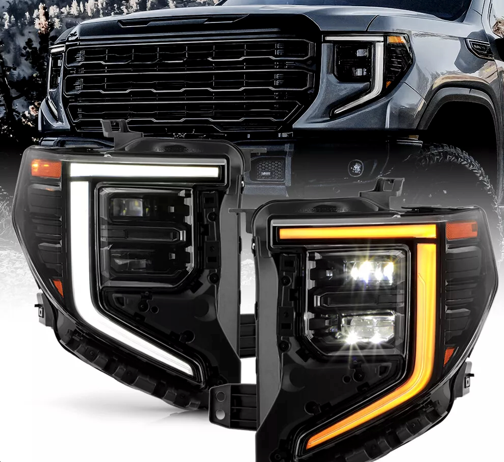 2022-2025+ GMC Sierra 1500 RGBW Flow Series LED DRL Headlights