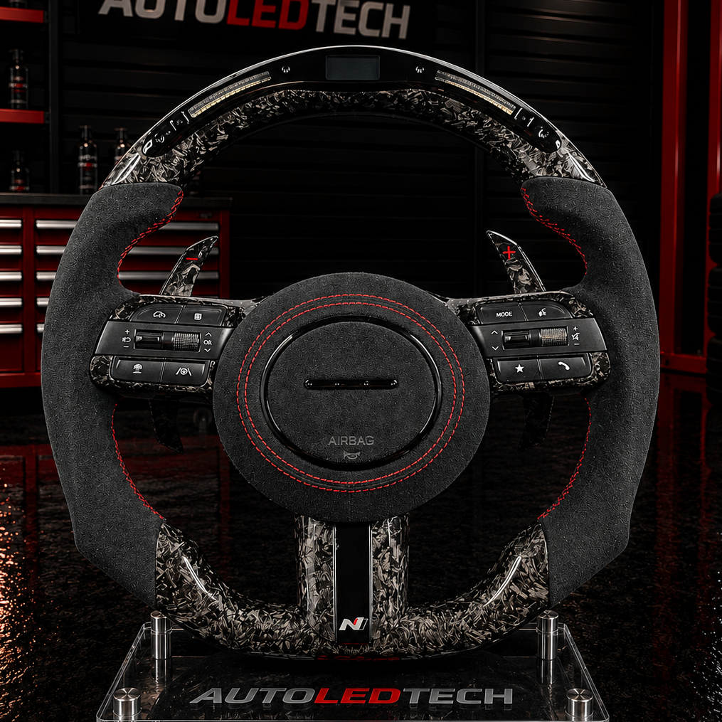 2024-2026+ Hyundai Sonata Custom Carbon Fiber Steering Wheel - AutoLEDTech.com