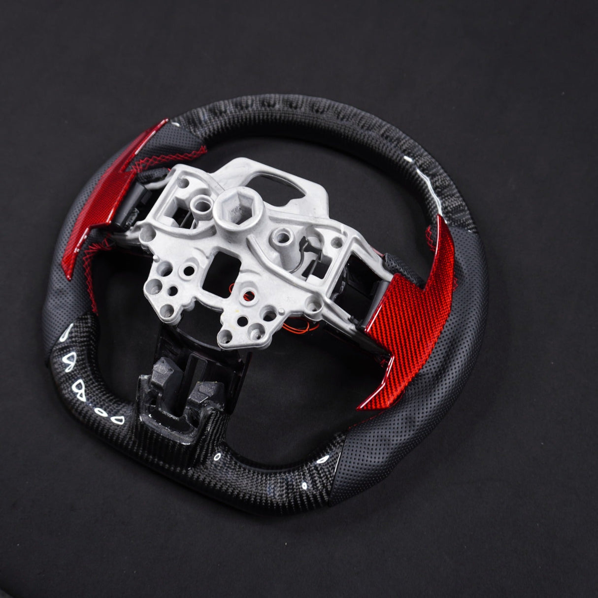 2024-2026+ Ford Mustang S650 Carbon Fiber LED Steering Wheel - AutoLEDTech.com