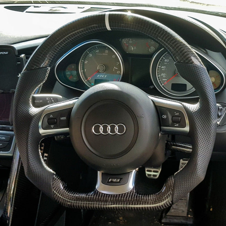 2014-2025 Jaguar F-Type F-Pace Custom Carbon Fiber Steering Wheel - AutoLEDTech.com