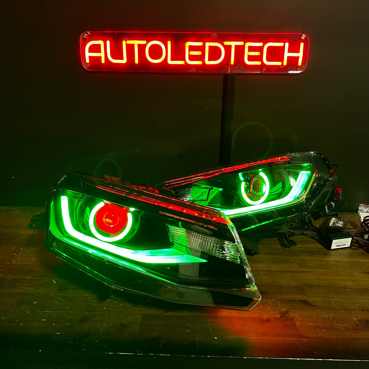 2016-2018 Chevrolet Camaro RGBW Flow Series LED DRL Prebuilt Halo Headlights