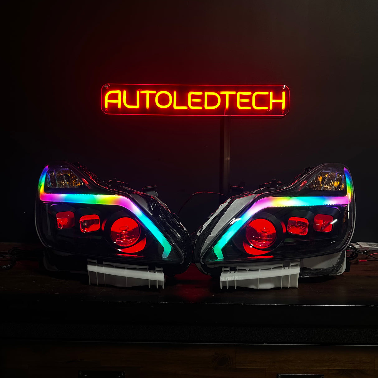 2010-2015 Infiniti G37/G25/Q60 RGB Flow Series LED DRL Headlights