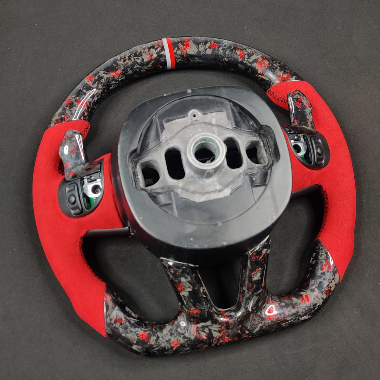 2015-2023 Dodge Charger Challenger Custom Carbon Fiber LED Steering Wheel - AutoLEDTech.com