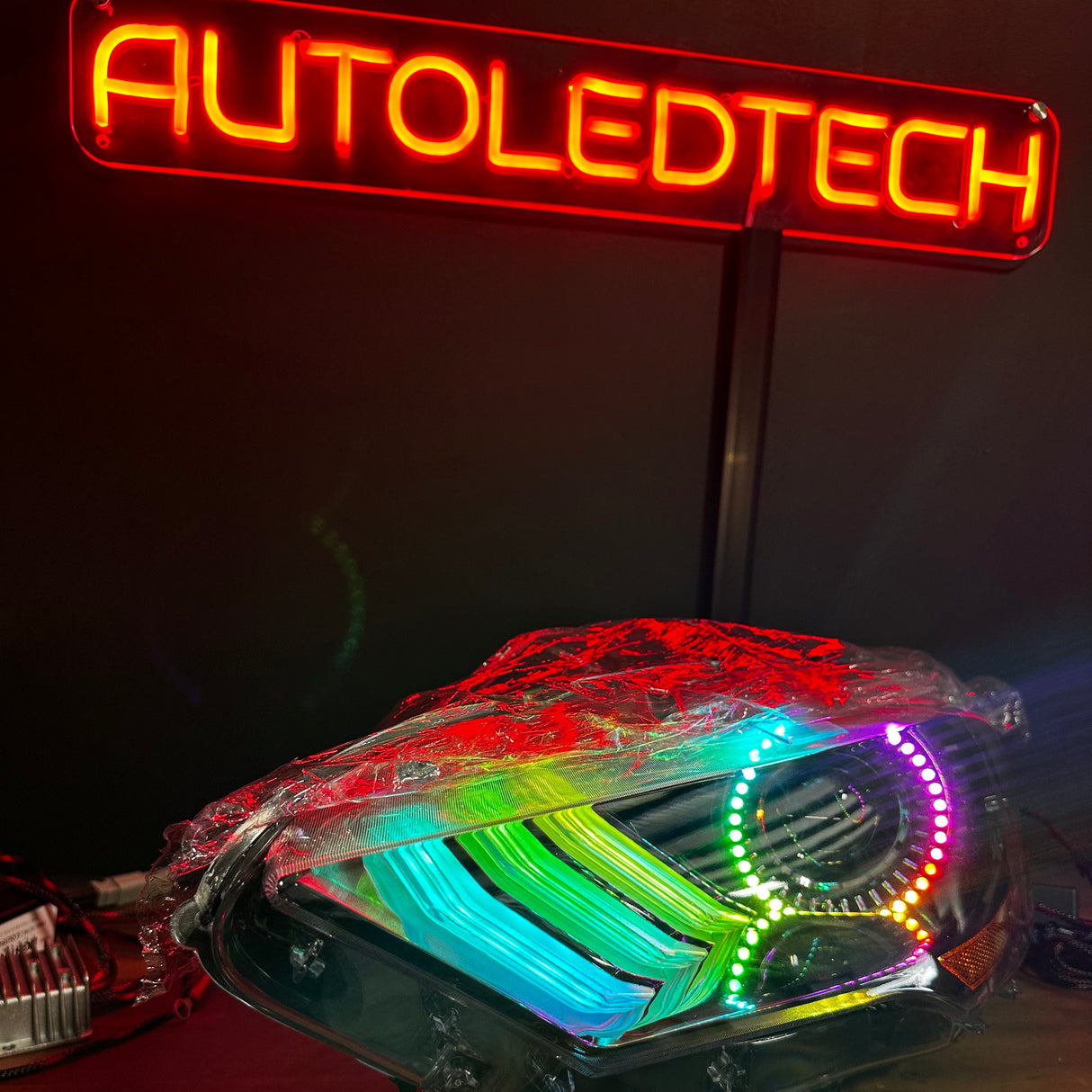 2018-2023 Ford Mustang RGBW Flow Series LED DRL Halo Headlights