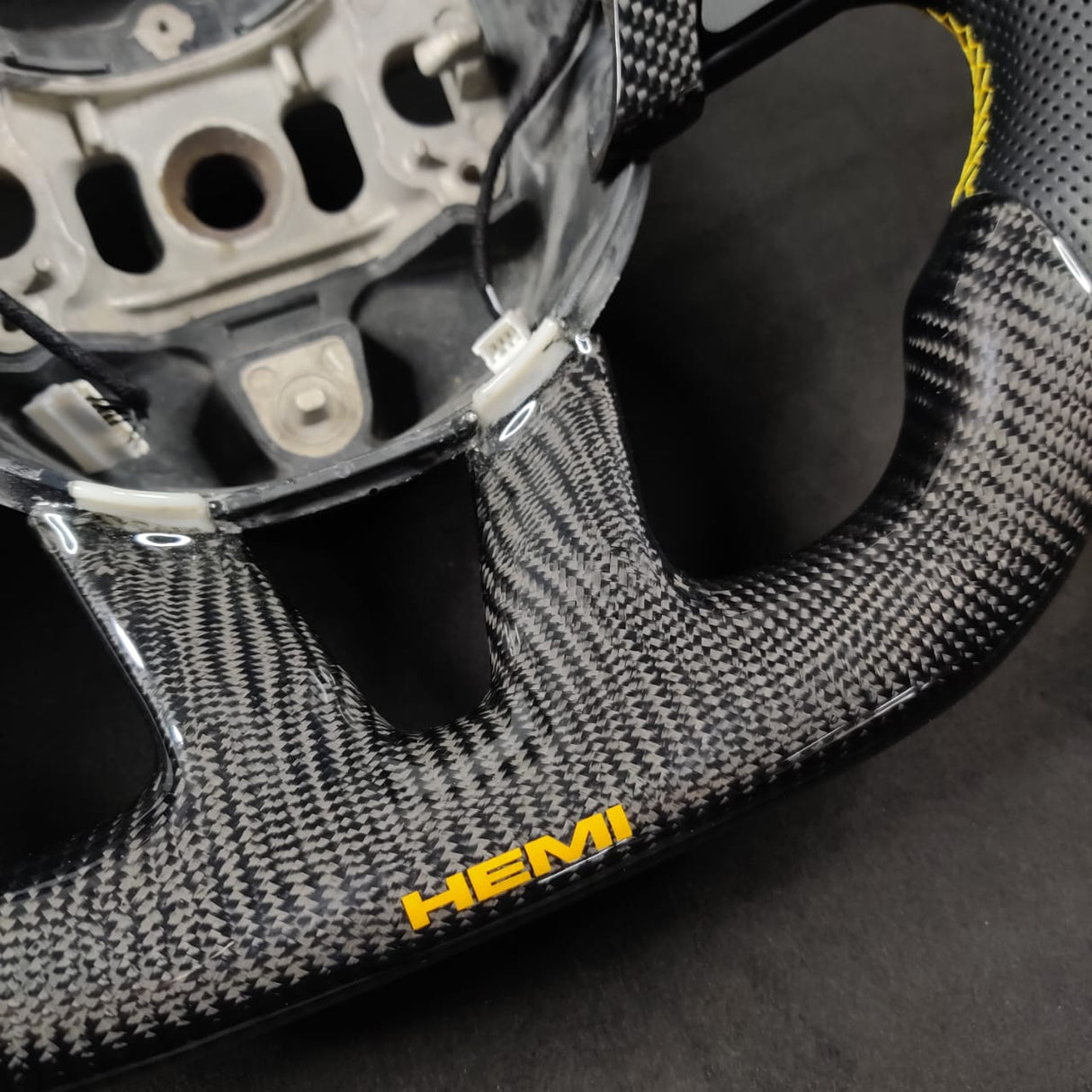 2014-2021 Jeep Trackhawk SRT Custom Carbon Fiber Steering Wheel w/ LED RPM Display - AutoLEDTech.com