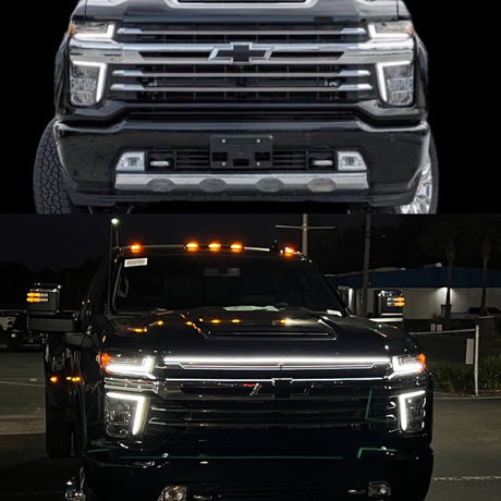 2020-2023 Chevrolet Silverado 2500 3500 HD LED Grill Accent Lights Kit | LT LTZ High Country LED headlight kit AutoLEDTech Oracle Lighting Trendz Flow Series RGBHaloKits OneUpLighting Morimoto