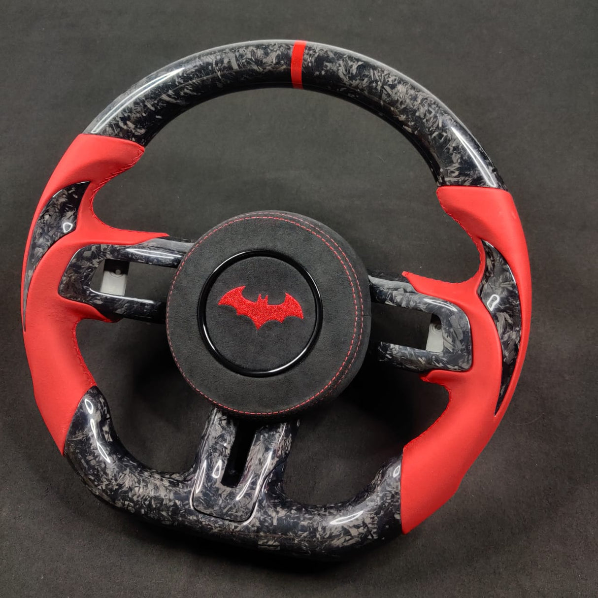 2024-2026+ Ford Mustang S650 Carbon Fiber LED Steering Wheel - AutoLEDTech.com