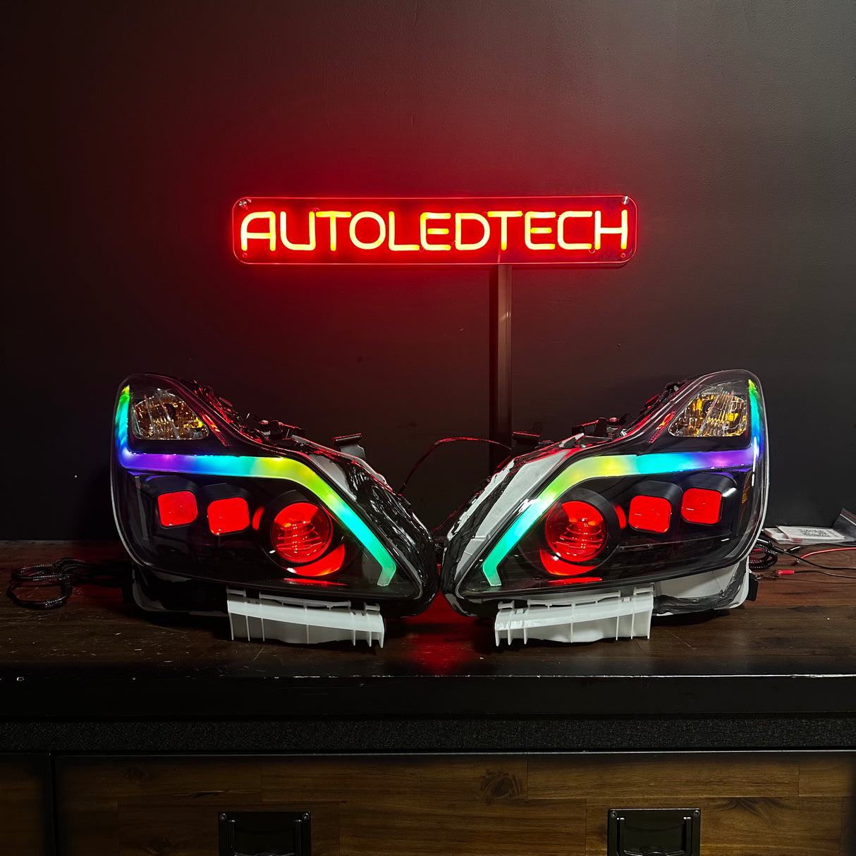 2010-2015 Infiniti G37/G25/Q60 RGB Flow Series LED DRL Headlights