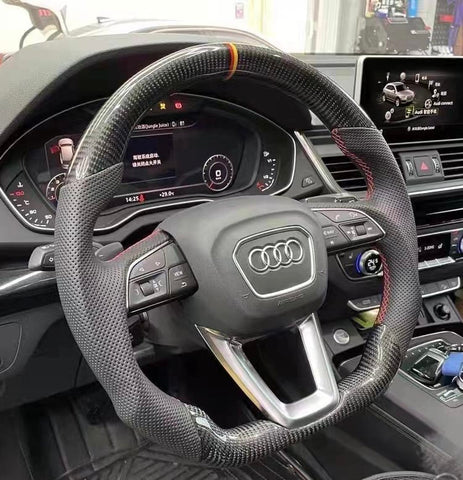 2015-2026+ Audi Q3/Q5/Q7/Q8 Custom Carbon Fiber Steering Wheel - AutoLEDTech.com