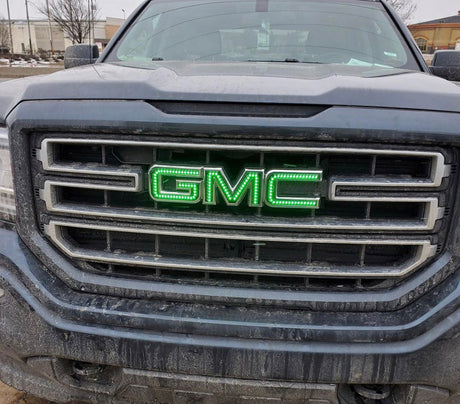 Illuminated GMC RGBW LED Badge Emblem Logo (RGBW | Flow Series) LED headlight kit AutoLEDTech Oracle Lighting Trendz Flow Series RGBHaloKits OneUpLighting Morimoto