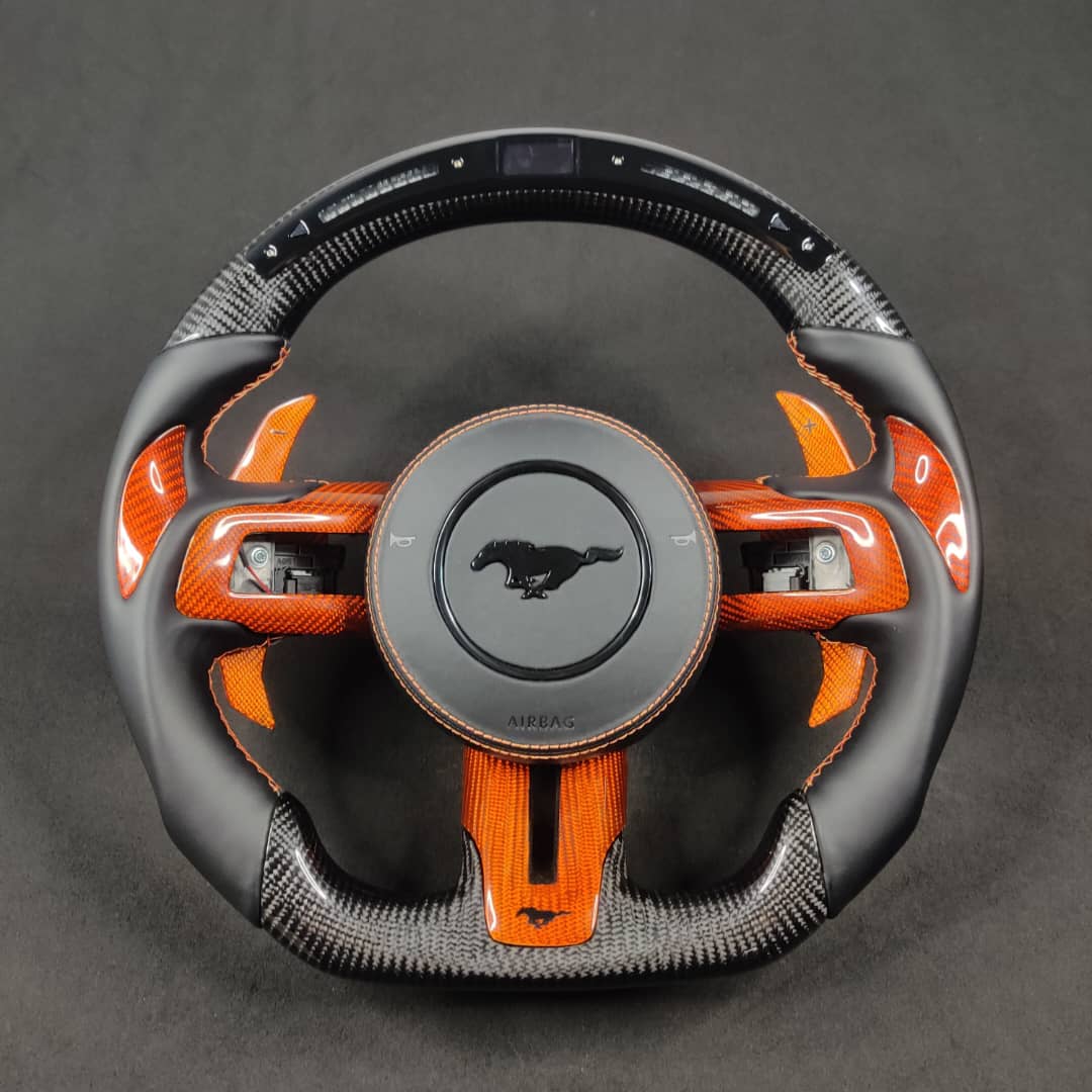 2005-2014 Ford Mustang Carbon Fiber Steering Wheel - AutoLEDTech.com