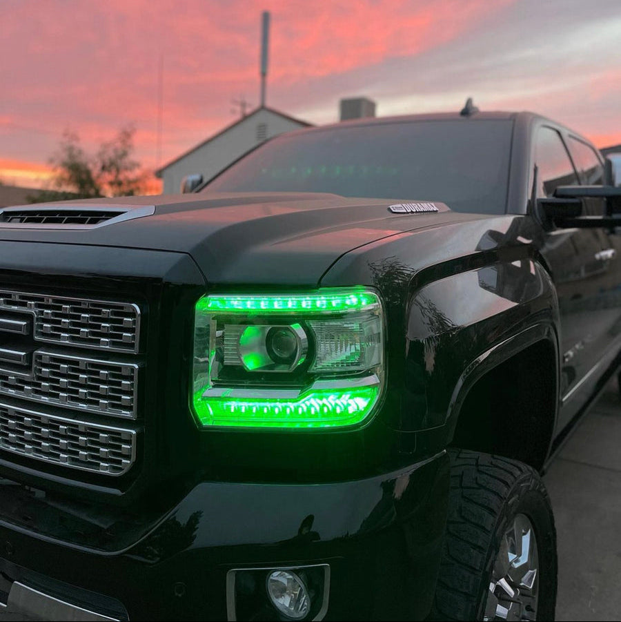 2014-2019 GMC Sierra HD RGBW Flow Series LED DRL Headlights