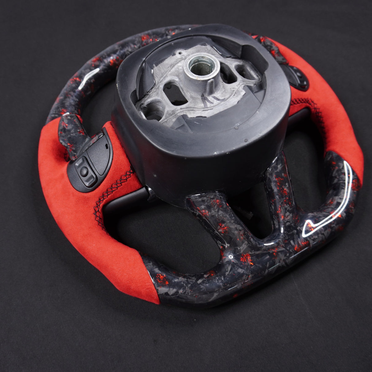 2015-2023 Dodge Charger Challenger Custom Carbon Fiber LED Steering Wheel - AutoLEDTech.com
