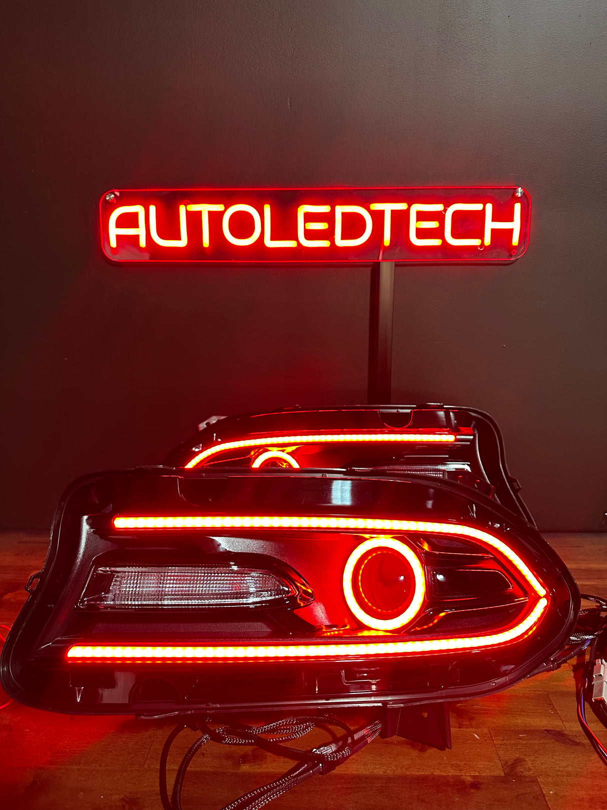 2015-2023 Dodge Charger RGBW Flow Series LED DRL Prebuilt Halo Headlights