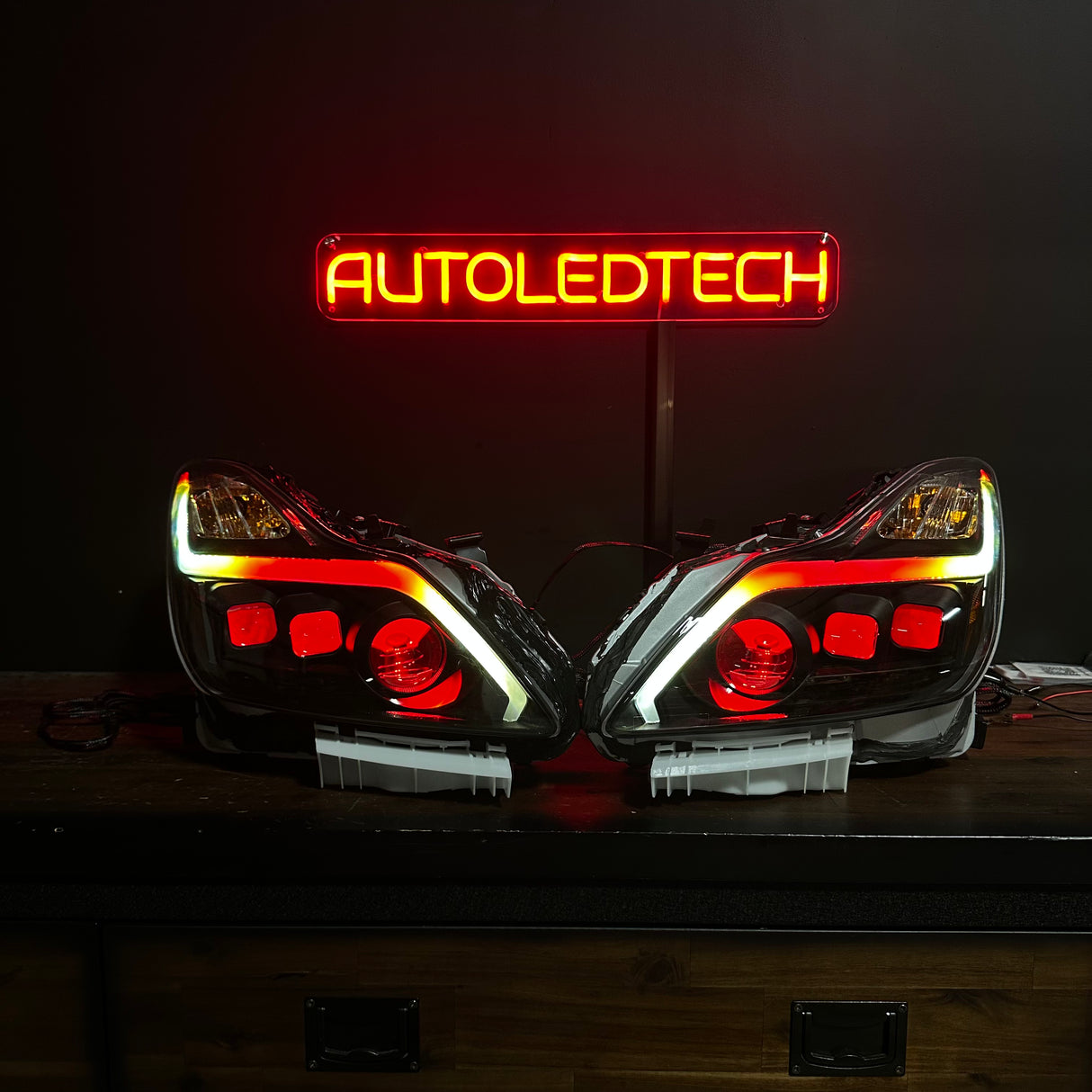 2010-2015 Infiniti G37/G25/Q60 RGB Flow Series LED DRL Headlights