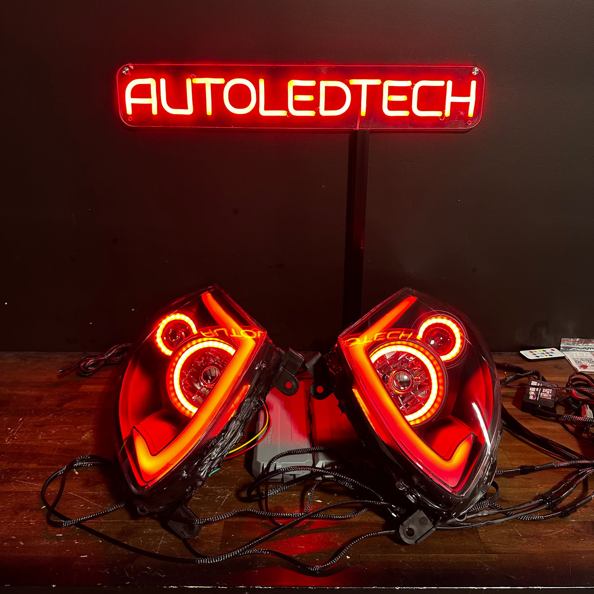 2003-2007 Infiniti G35 Coupe RGBW Flow Series LED Halo DRL Custom Headlights