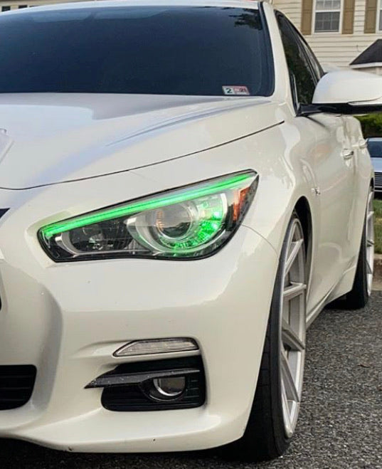 2014-2023 Infiniti Q50 Q70 RGBW Color-Chasing LED DRL Boards LED headlight kit AutoLEDTech Oracle Lighting Trendz Flow Series RGBHaloKits OneUpLighting Morimoto