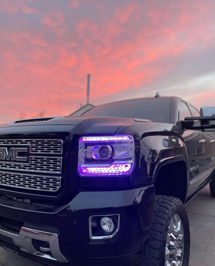 2014-2019 GMC Sierra HD RGBW Flow Series LED DRL Headlights
