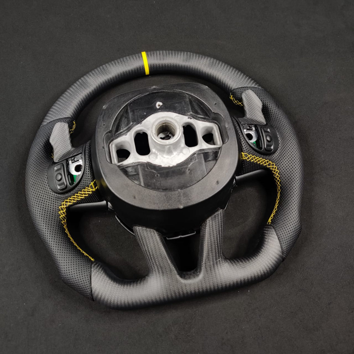 2014-2021 Jeep Trackhawk SRT Custom Carbon Fiber Steering Wheel w/ LED RPM Display - AutoLEDTech.com