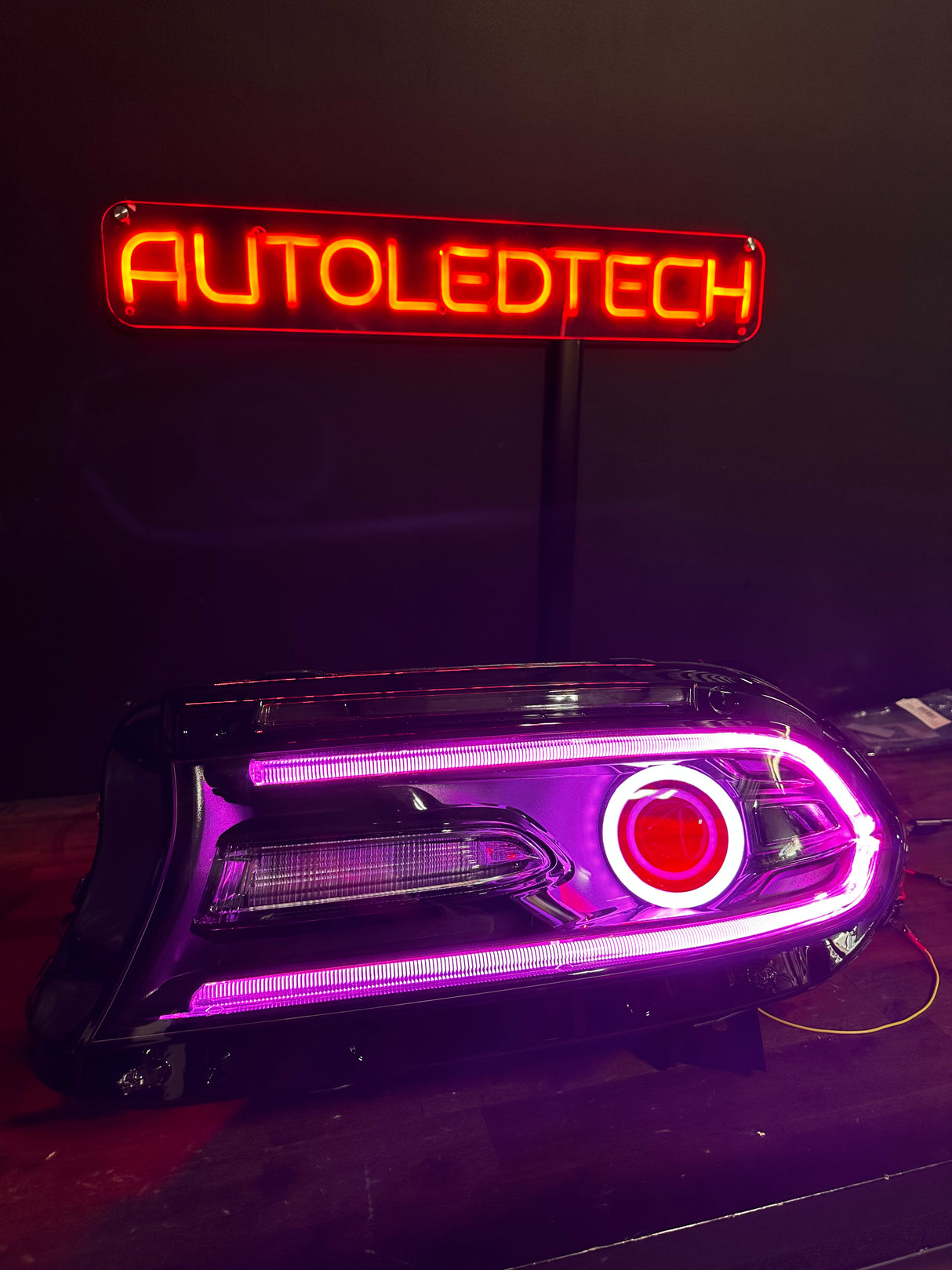 2015-2023 Dodge Charger RGBW Flow Series LED DRL Prebuilt Halo Headlights