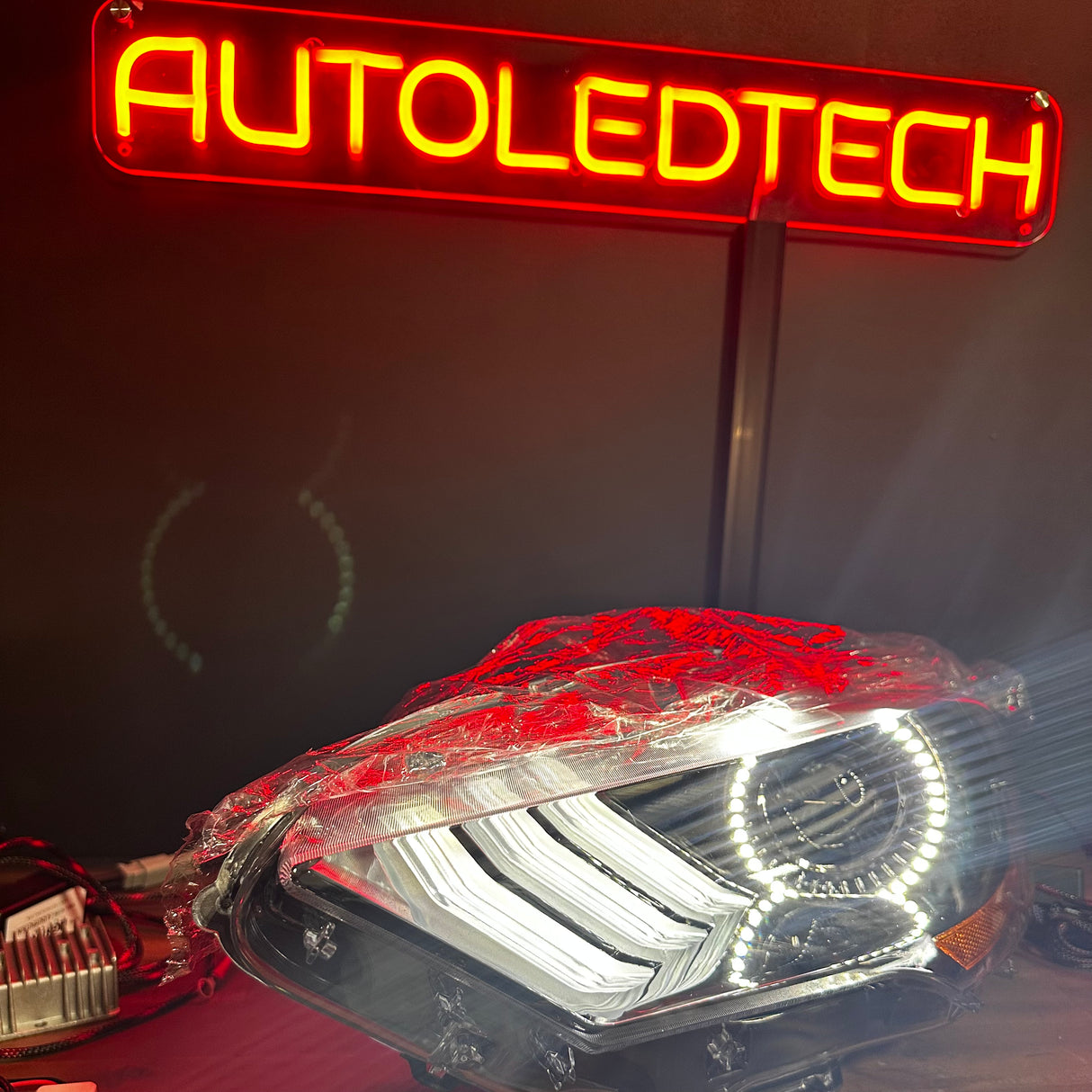 2018-2023 Ford Mustang RGBW Flow Series LED DRL Halo Headlights