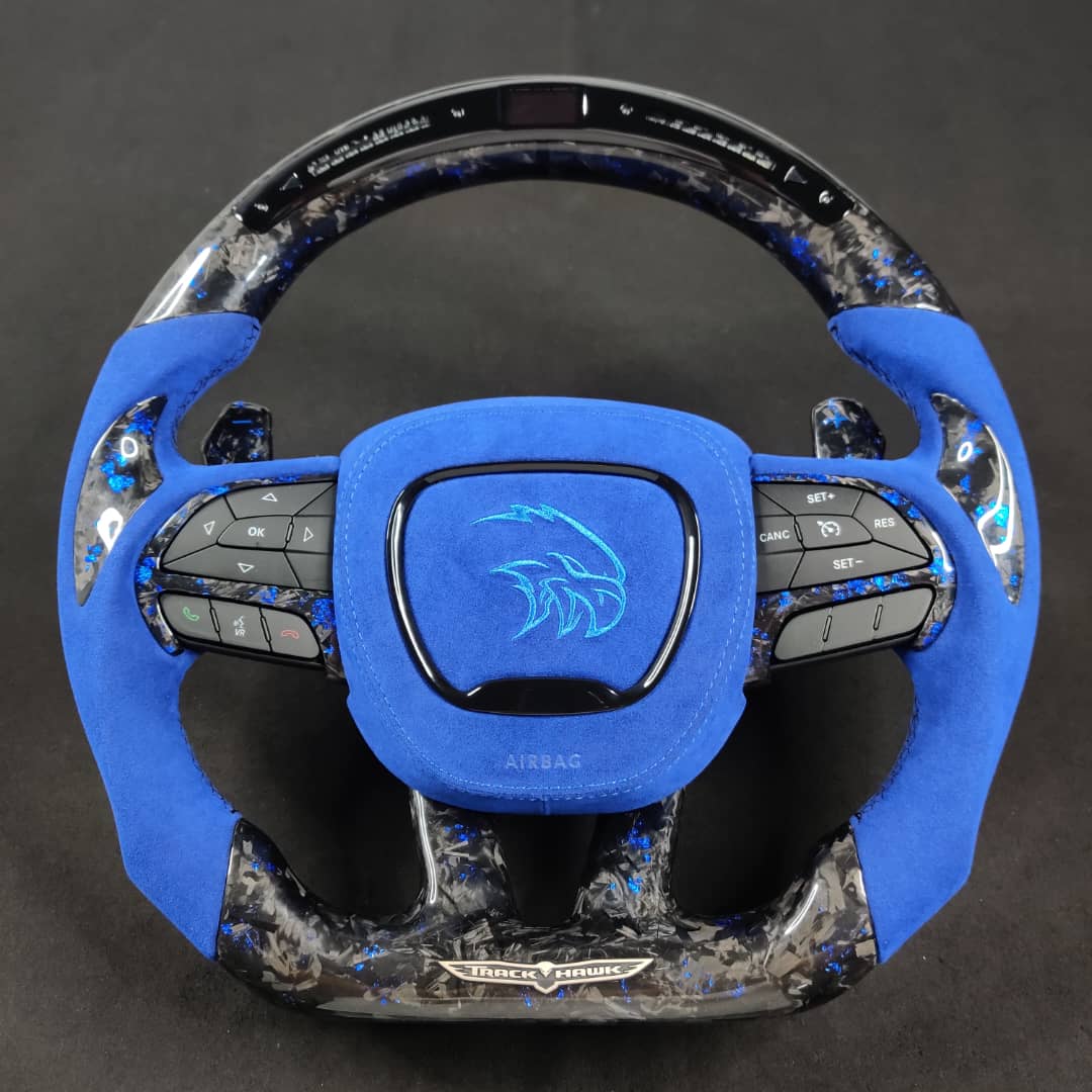 2015-2023 Dodge Charger Challenger Custom Carbon Fiber LED Steering Wheel - AutoLEDTech.com